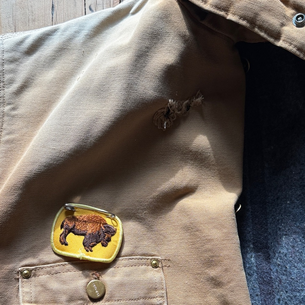 Carhartt Tan Blanket Lined Canvas Jacket with Hood - Picture 5 of 14